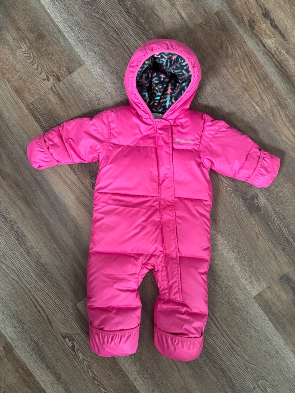 Columbia Bright Pink Infant Hooded Snowsuit